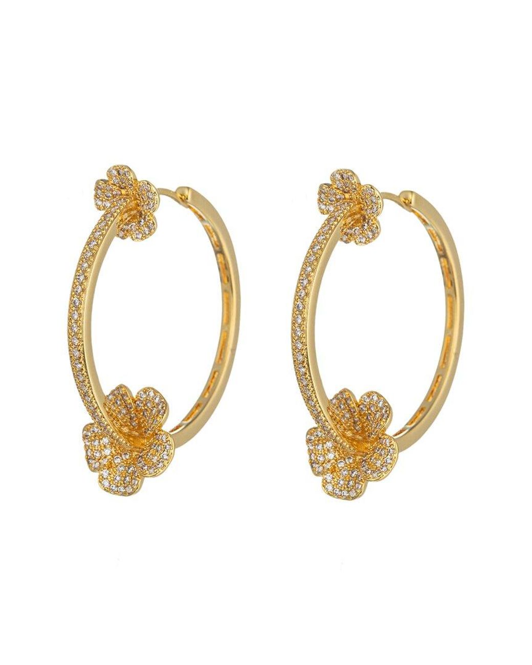 Eye Candy LA Metallic Cz Flower Earrings