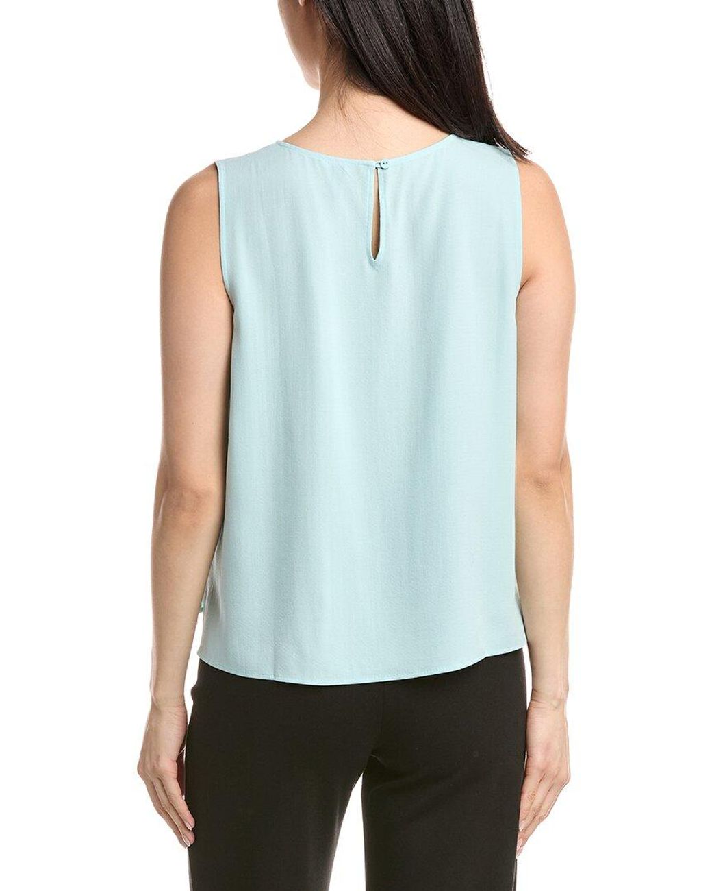 Eileen Fisher Red Round Neck Silk Shell