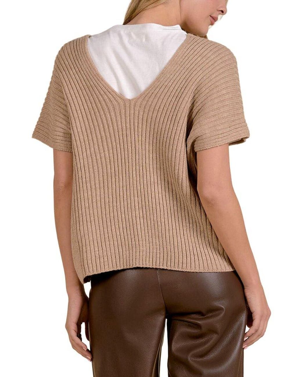 Elan Brown Wool-Blend Pullover