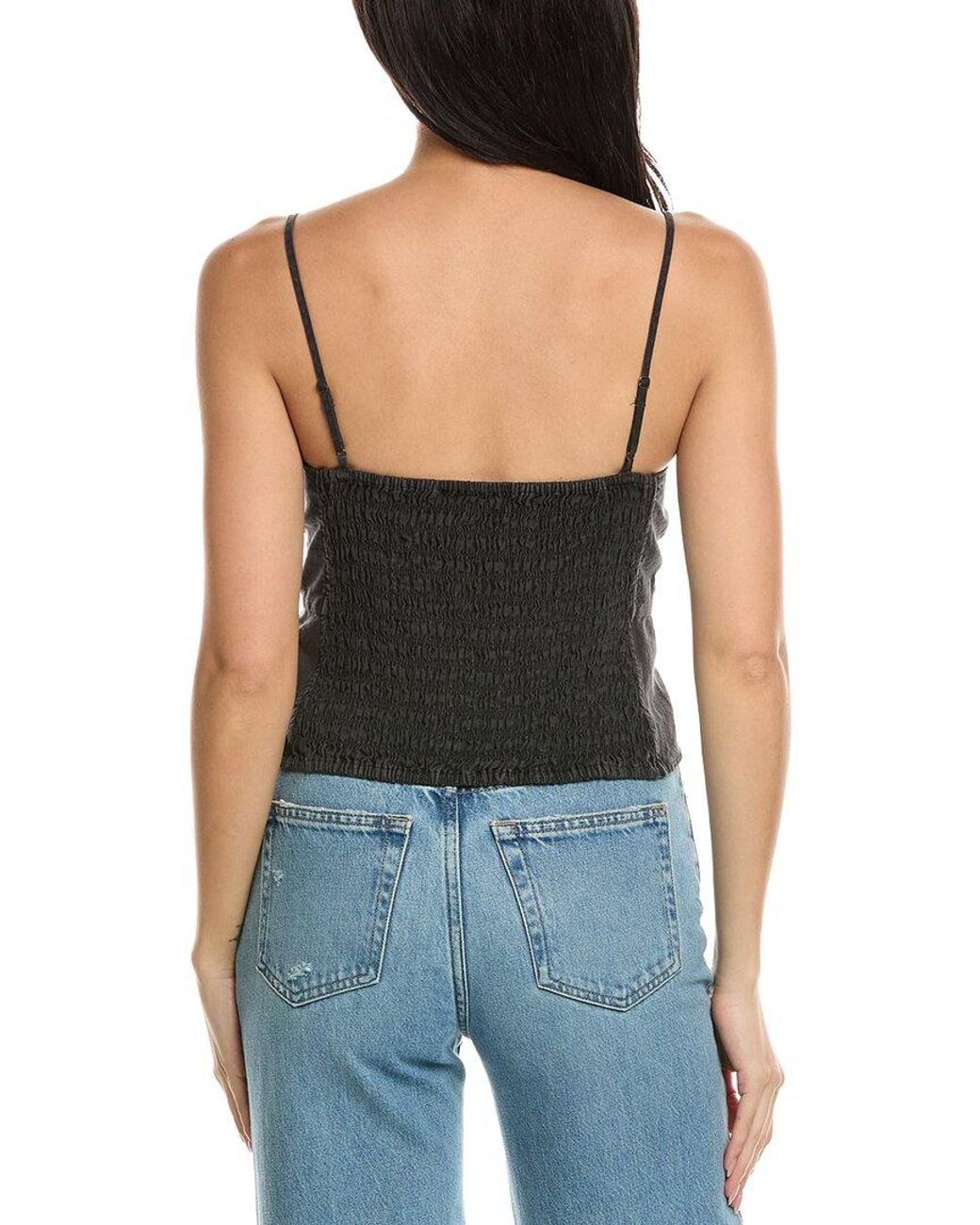 Young Fabulous & Broke Black Fleur Linen-Blend Top