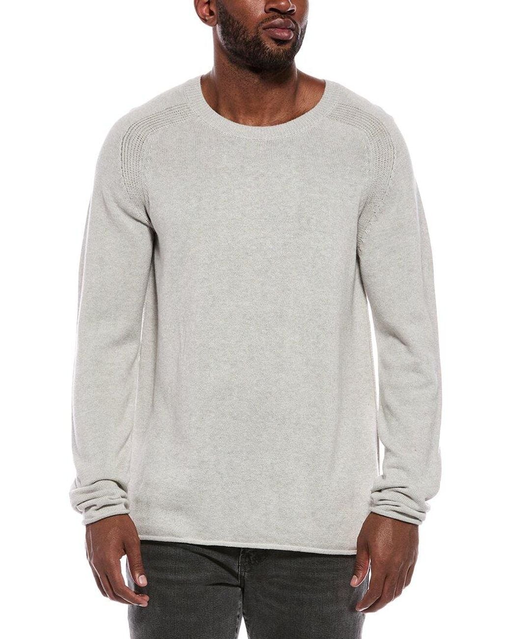 ATM Gray Cashmere-Blend Crewneck Sweater for men