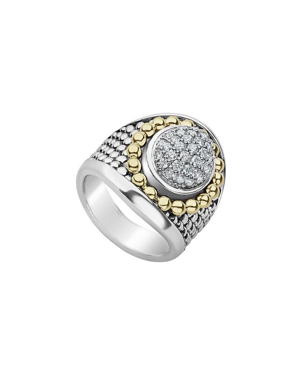 LAGOS caviar ラゴスキャビアリング(18金&スターリングシルバー) Lagos Caviar Lux X Ring, Size 7 – Bailey's Fine Jewelry