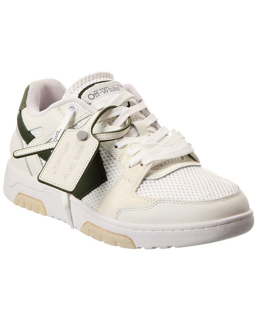 Off-White c/o Virgil Abloh White Slim Out Of Office Mesh & Leather Sneaker for men