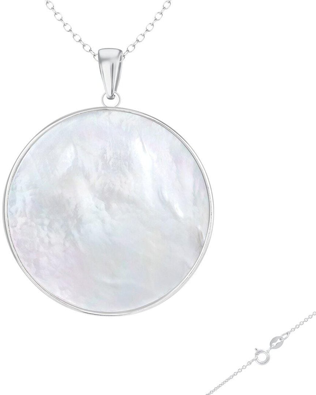 Splendid White 25Mm Pearl Plated Pendant