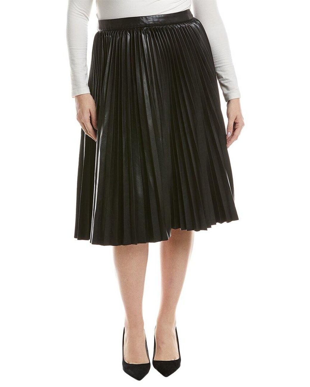 Johnny Was Black Emmi Pleated Midi Skirt