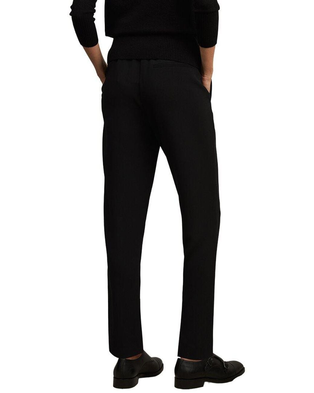 Reiss Black Hailey Taper Trouser