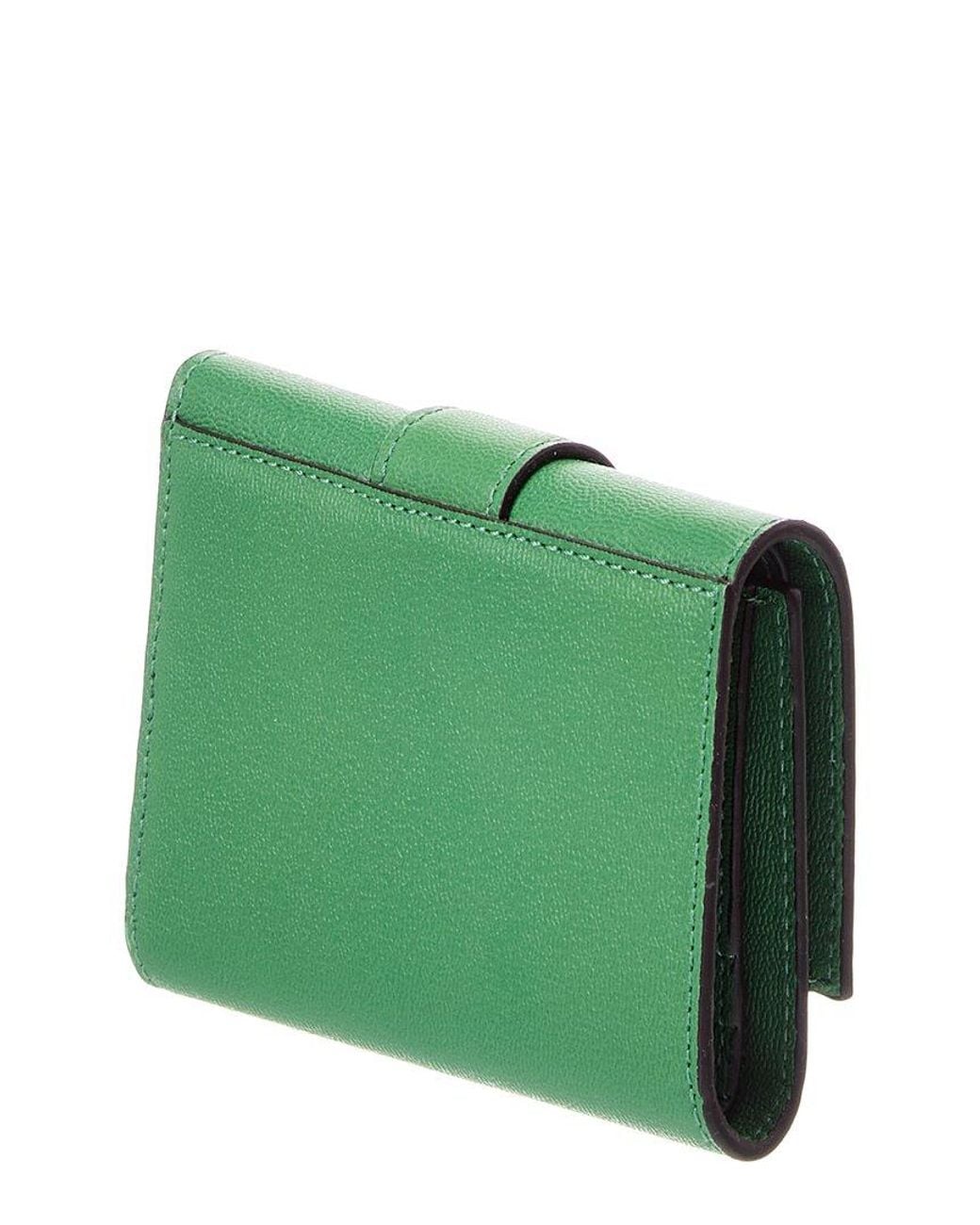 Jimmy Choo Green Cheri Leather Card Case