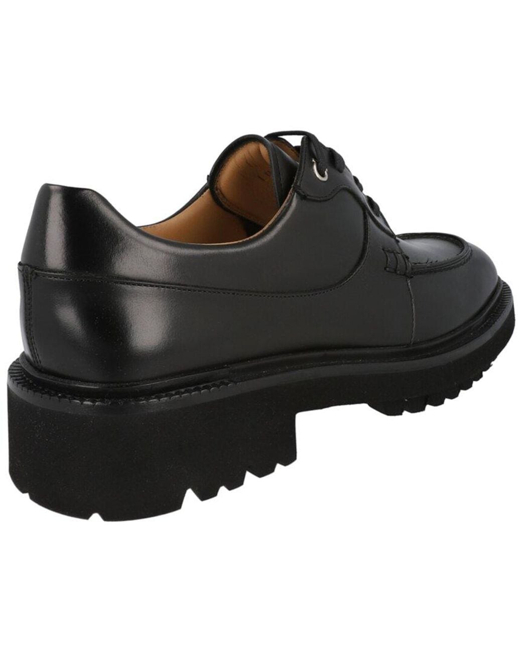 Ferragamo Black Gorin Leather Derby for men