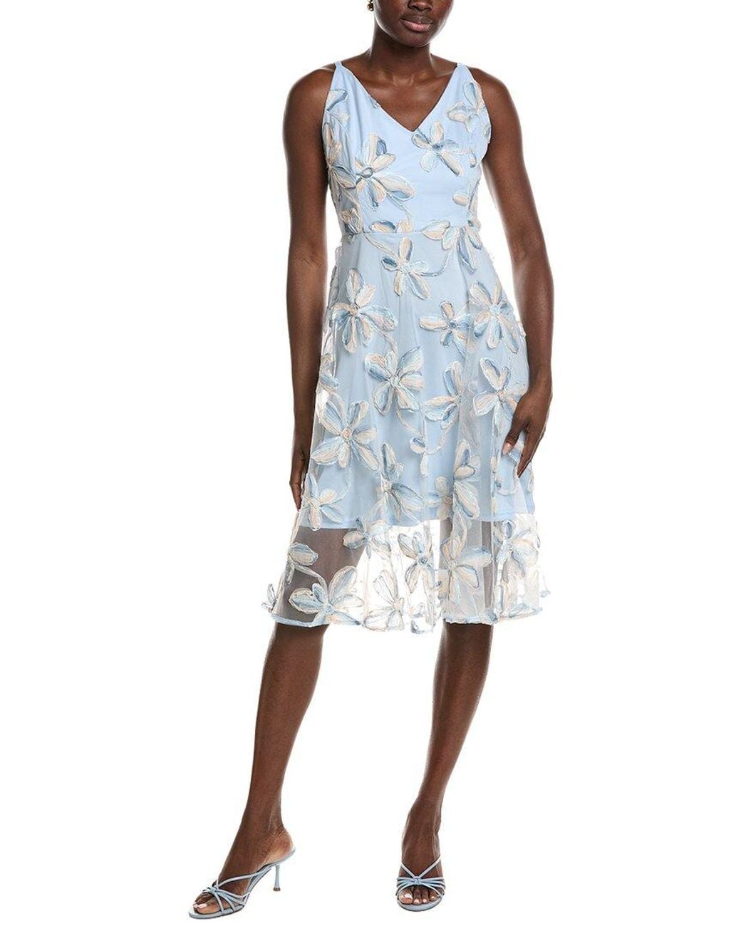 Sam Edelman Blue 3D Daisy Midi Dress