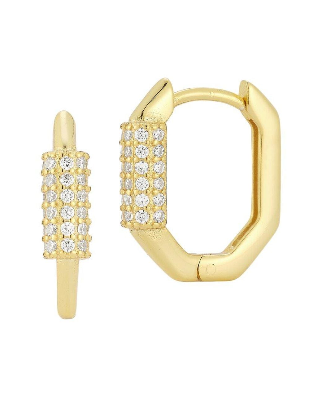 Sphera Milano Metallic 14k Over Silver Cz Hoops