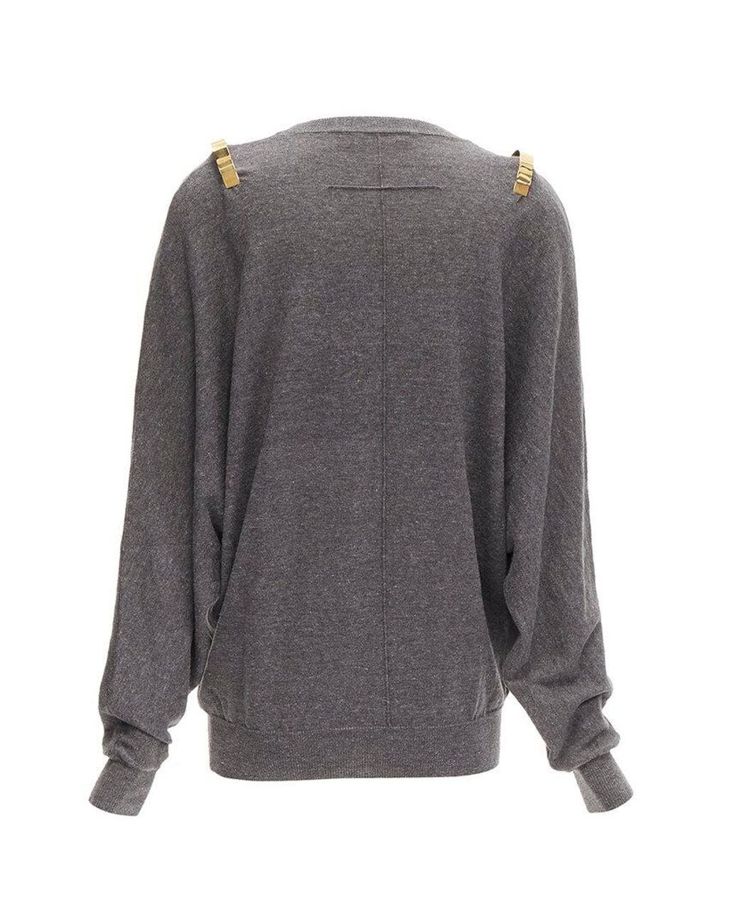 Givenchy Gray Wool Alpaca Shoulder Bar Sweater, Size Int (Authentic Pre-Loved)