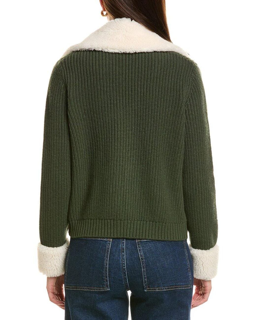 Hannah Rose Green Merino Wool Shaker Jacket