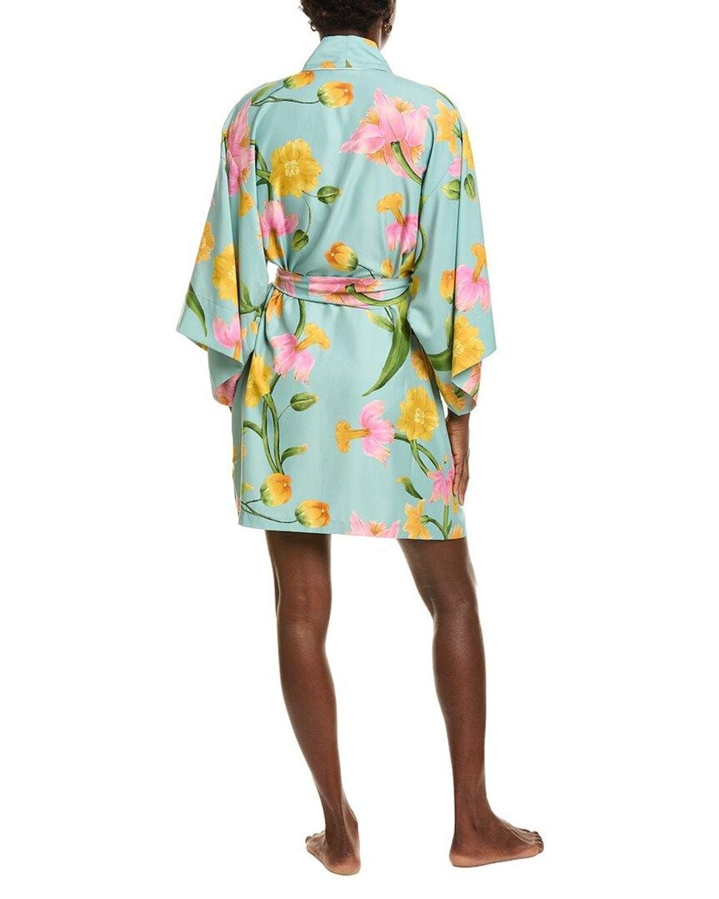 Natori Blue Solene Matte Charmeuse Robe