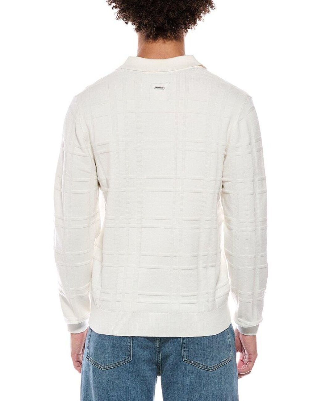 Point Zero White Polo Sweater for men
