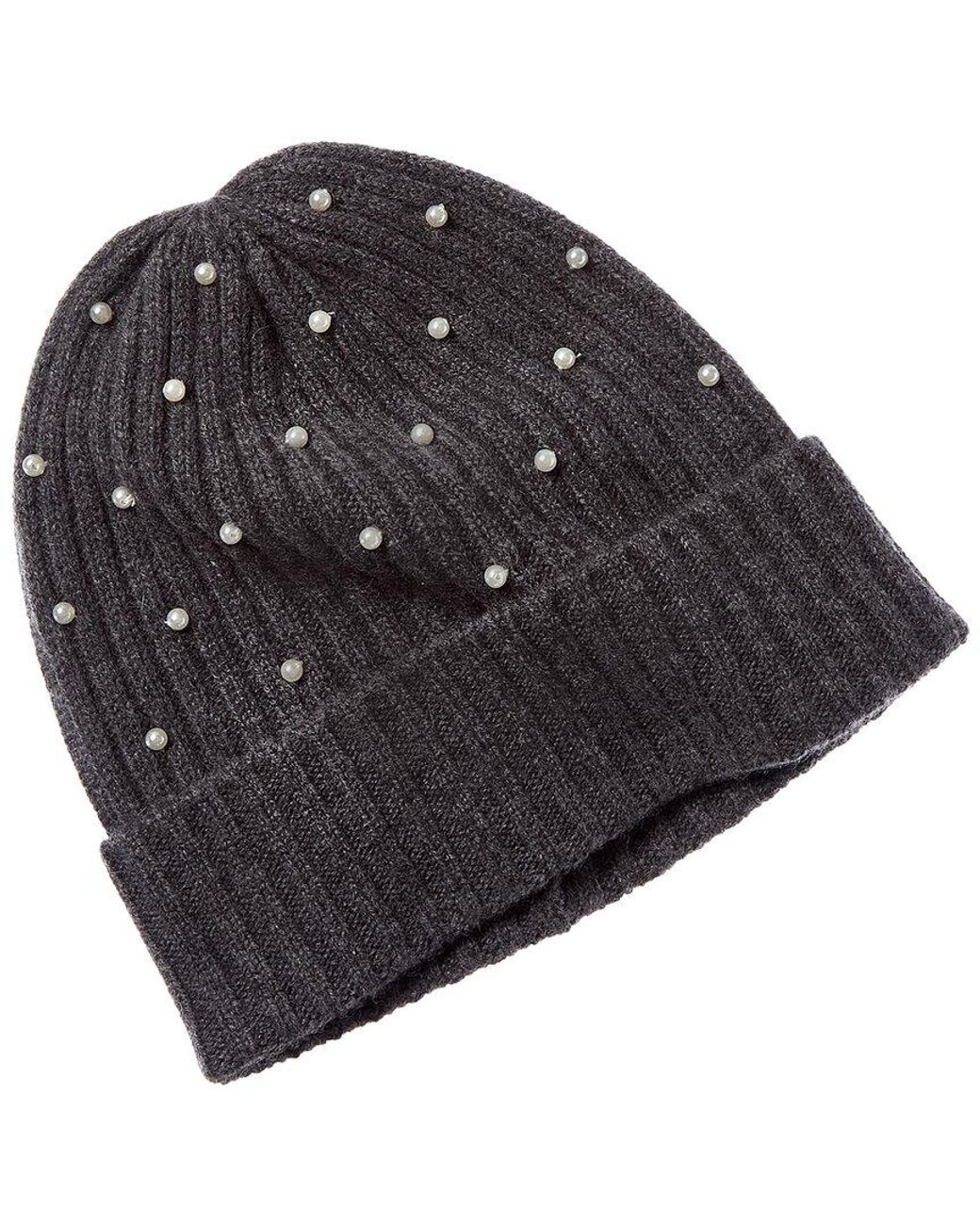 Sofiacashmere Black Sofiacashmere 2X2 Rib Pearl Cashmere Hat