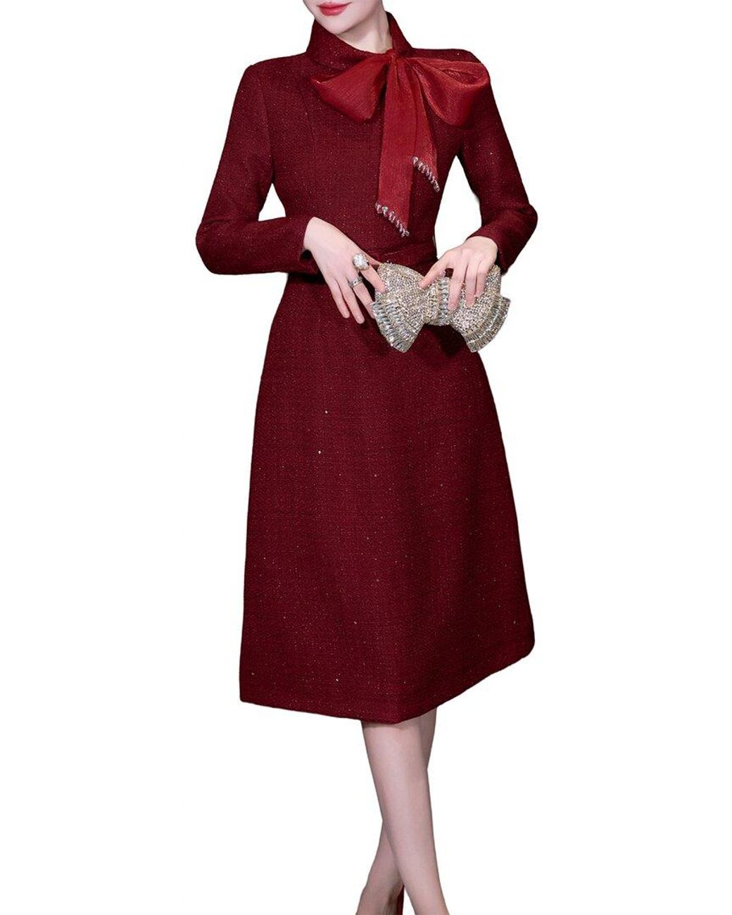 BRC By BURRYCO Red Solid Midi Dress