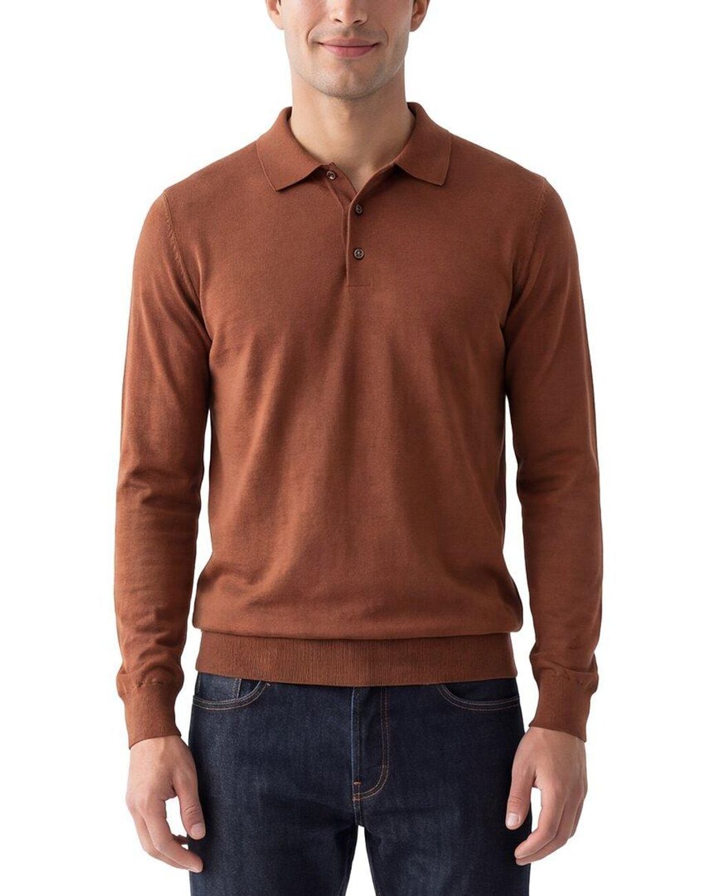 Raffi Red Jersey Polo Sweater for men