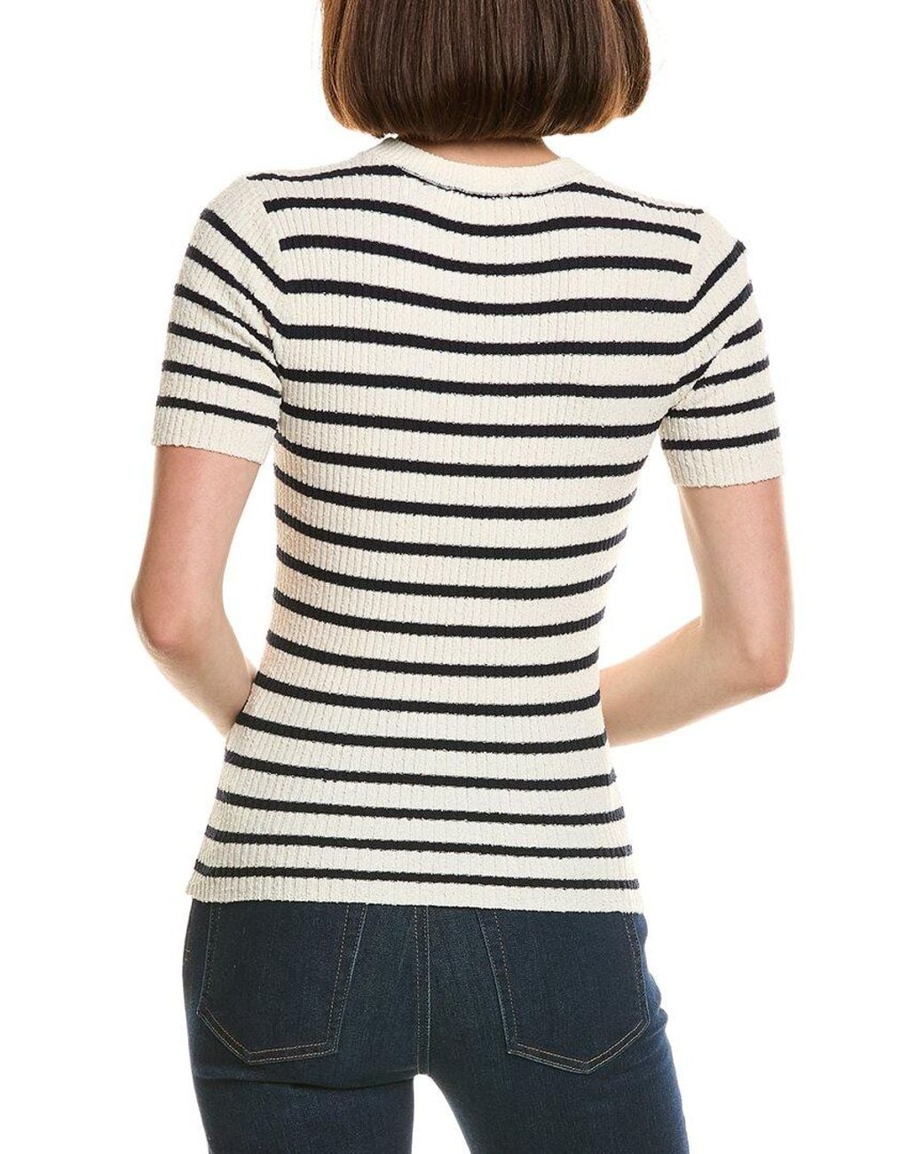 FRAME White Frame The Striped Knit T-Shirt