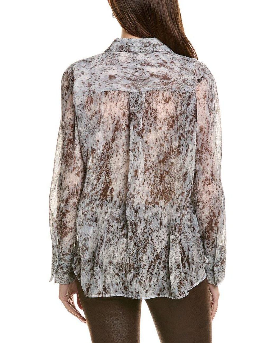 Lafayette 148 New York Brown Scottie Blouse