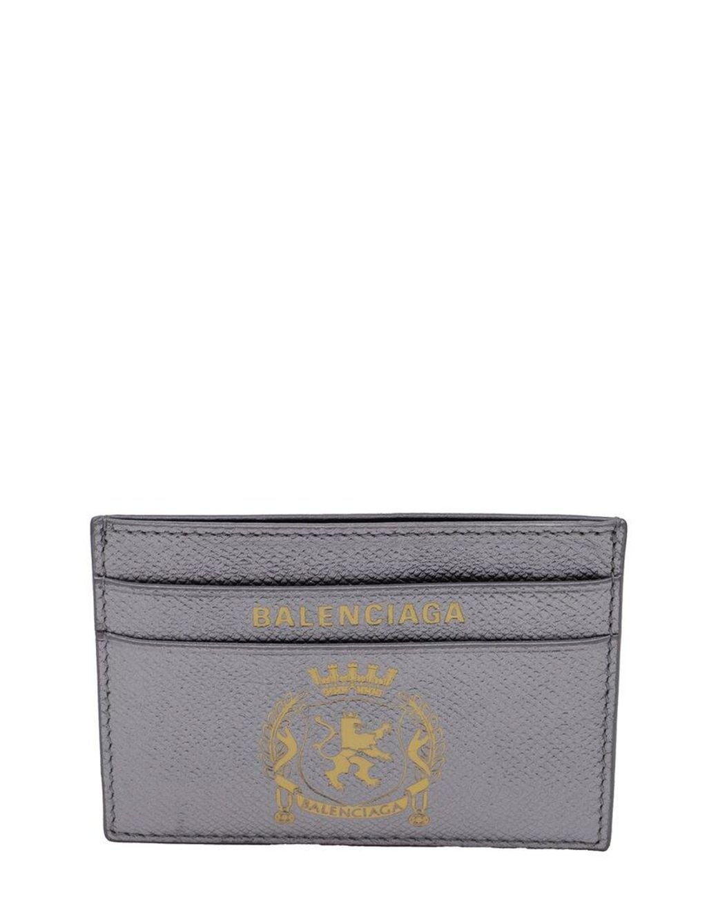 Balenciaga Gray Calfskin Leather Passport Card Holder (Authentic Pre-Loved)
