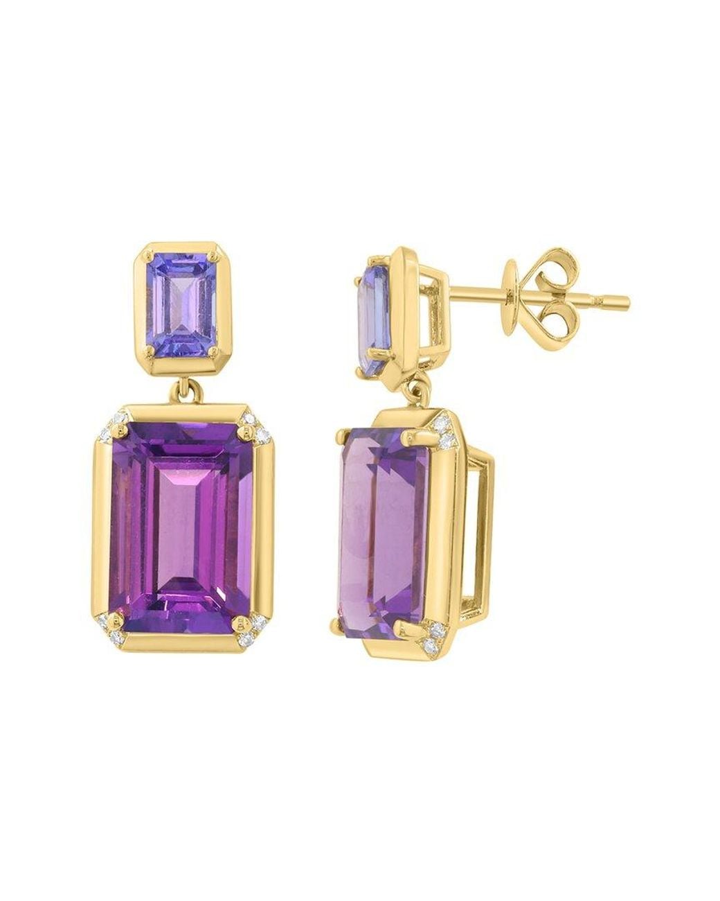 Effy Fine Jewelry Pink 14K 7.28 Ct. Tw. Diamond & Gemstone Earrings