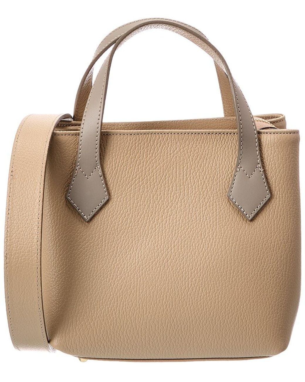 Italian Leather Natural Top Handle Tote