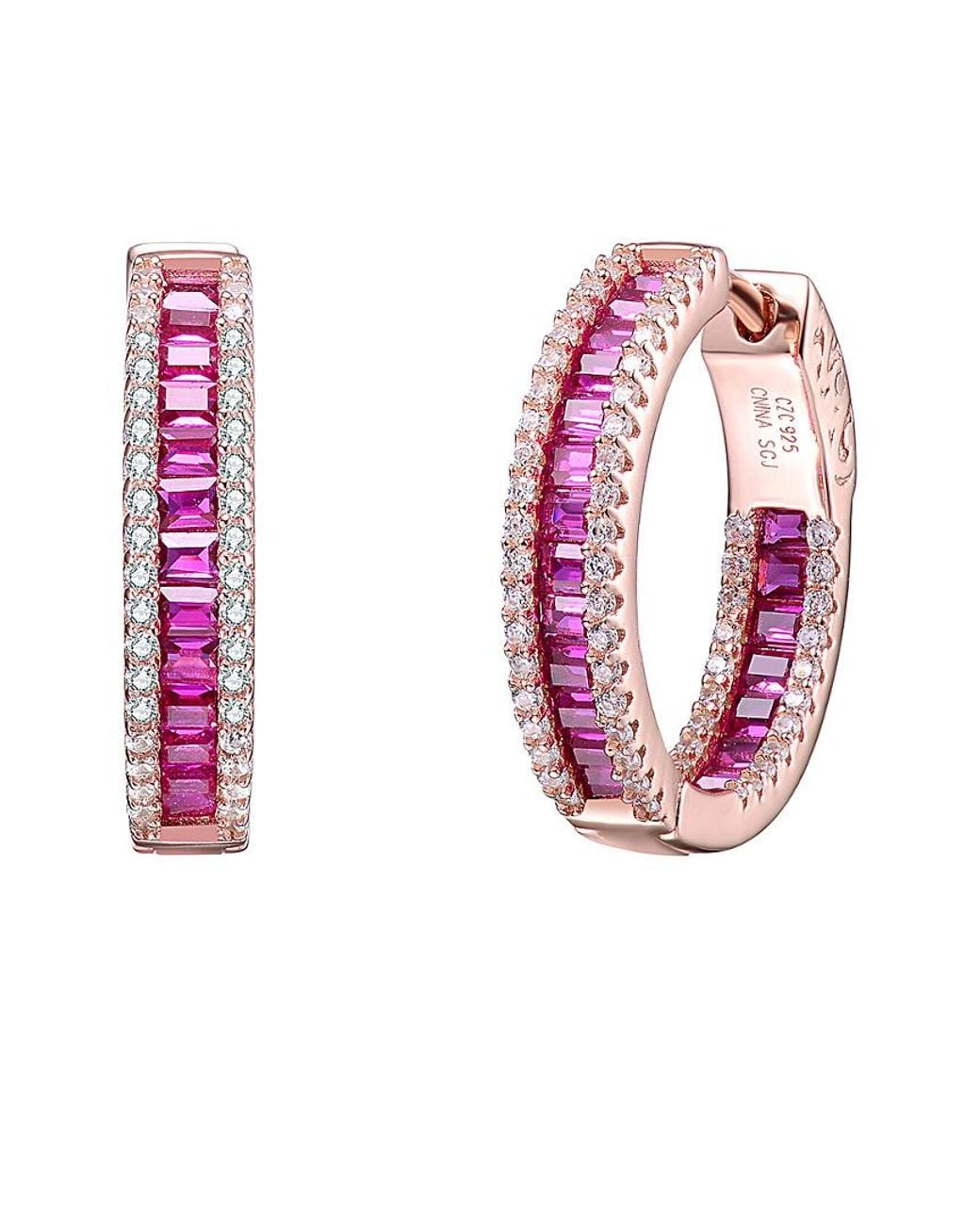 Genevive Jewelry Pink 14k Rose Gold Vermeil Earrings