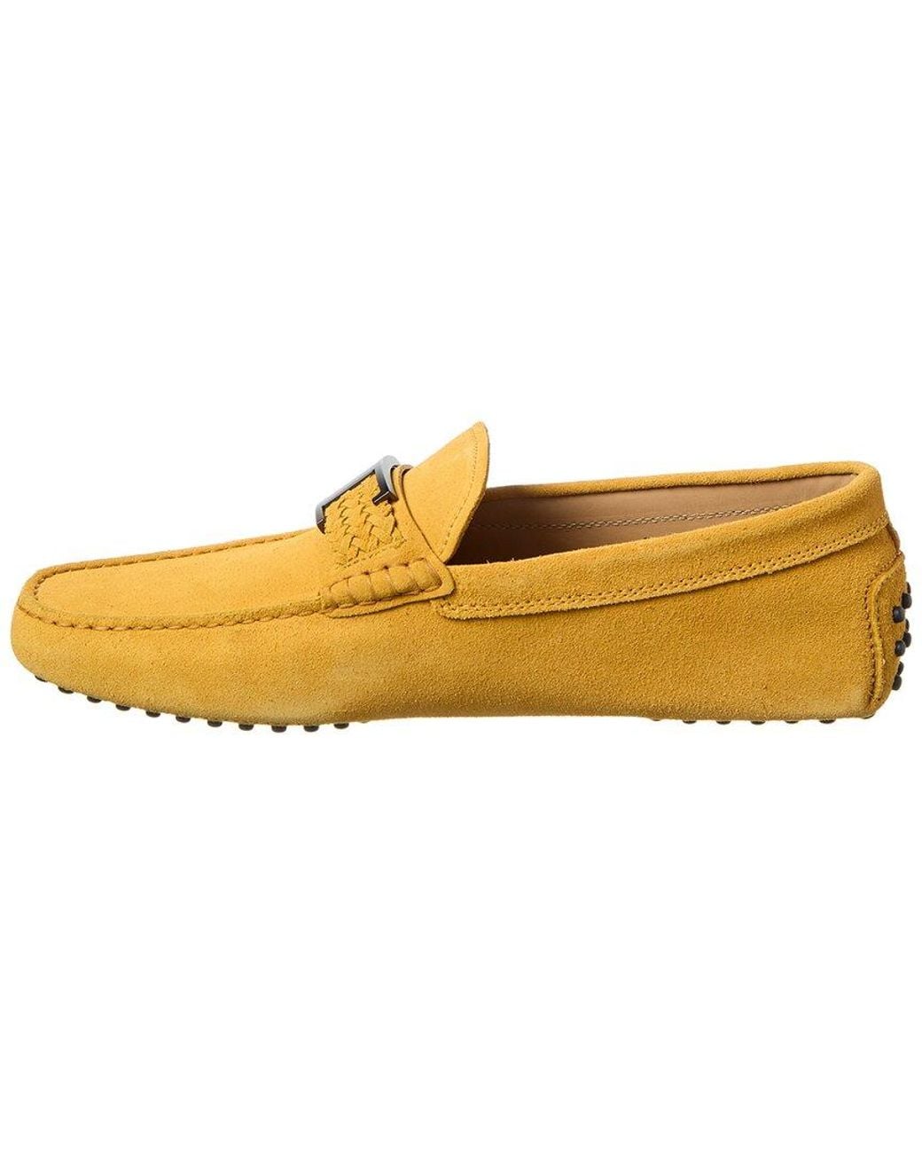 Tod's Yellow Gommini Suede Loafer for men