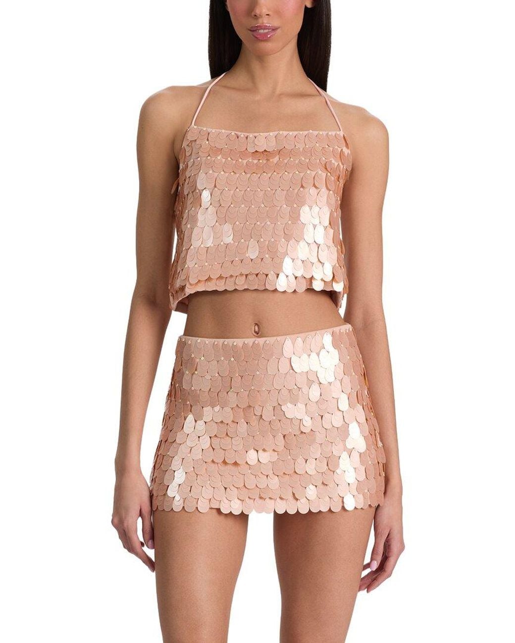 Alice + Olivia Pink Grazi Paillette Top
