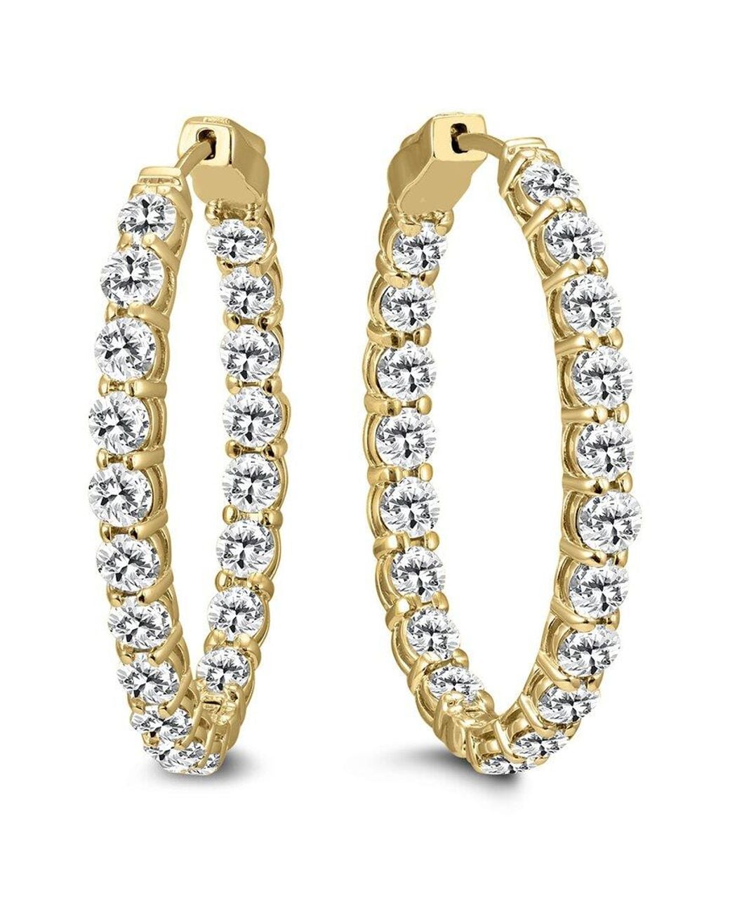Diamond Select Cuts Metallic 14k 7.00 Ct. Tw. Diamond Earrings