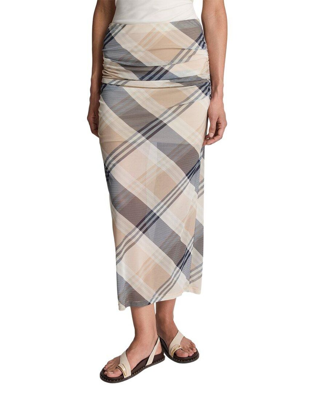 Kenneth Cole Natural Pull On Mesh Midi Skirt
