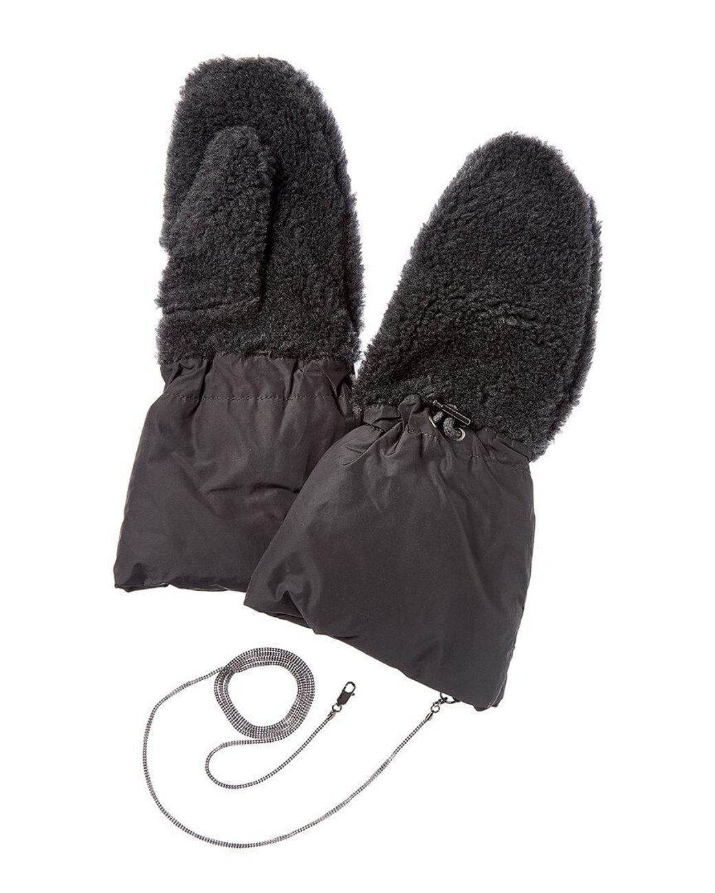 Brunello Cucinelli Black Wool & Cashmere-blend Mittens