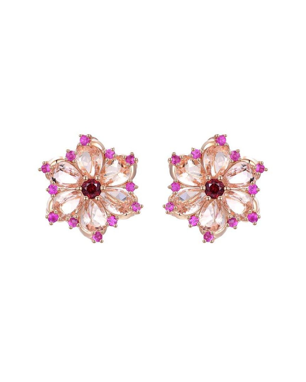 Nina Zhou Jewelry Pink 14k Rose Gold 5.45 Ct. Tw. Gemstone Stud Earrings