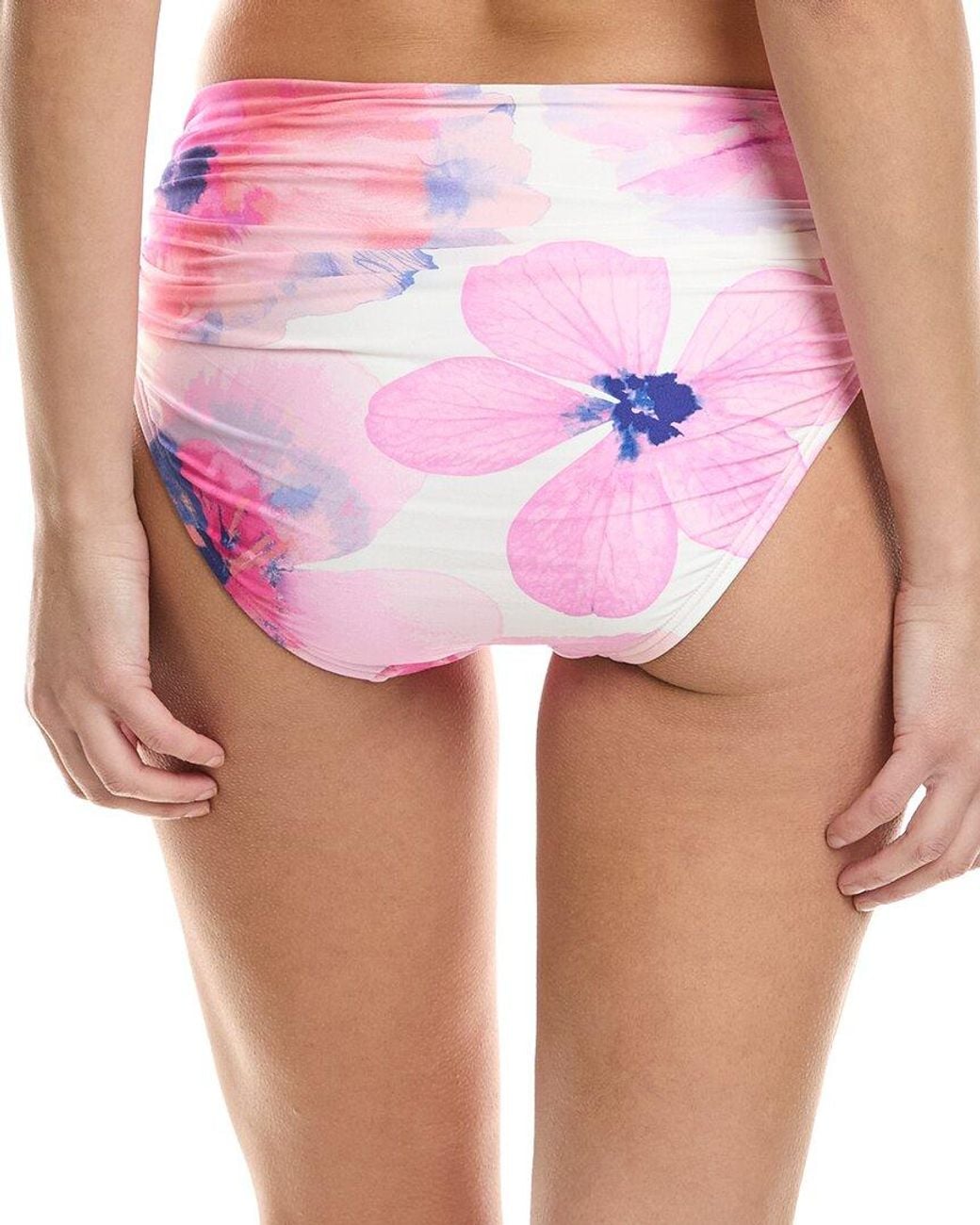 Carmen Marc Valvo Pink Ruched Bottom