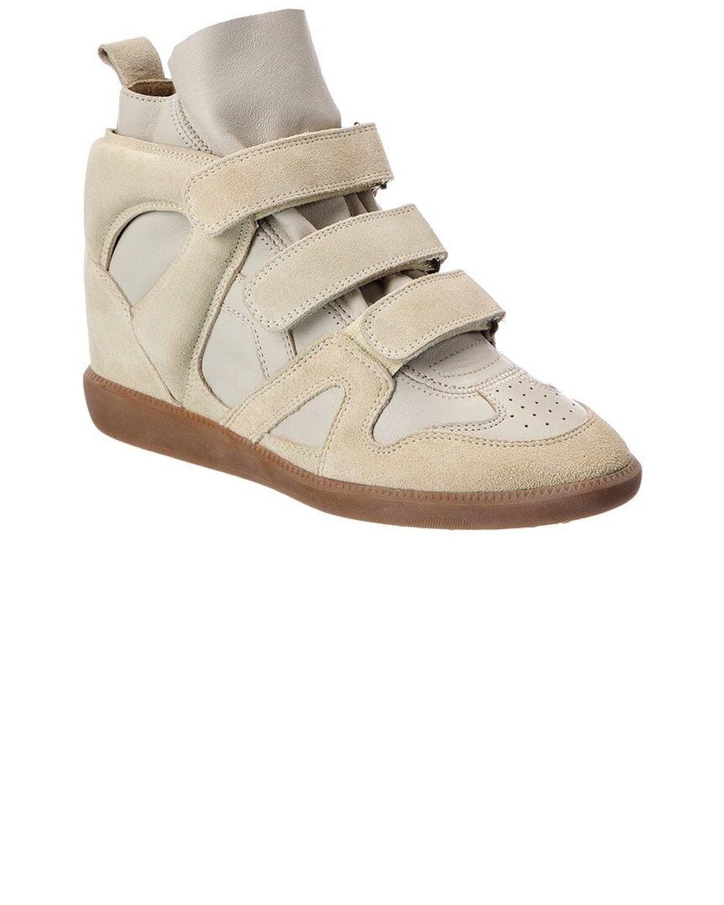 Isabel Marant White Buckee Suede High-Top Sneaker