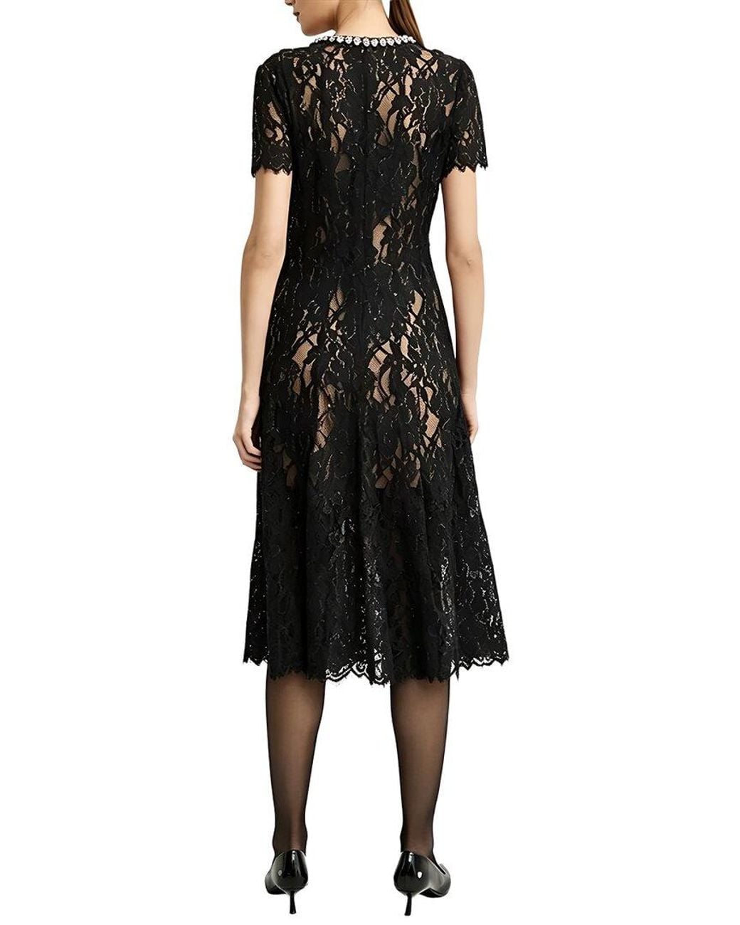 Linda Charm Black Midi Dress