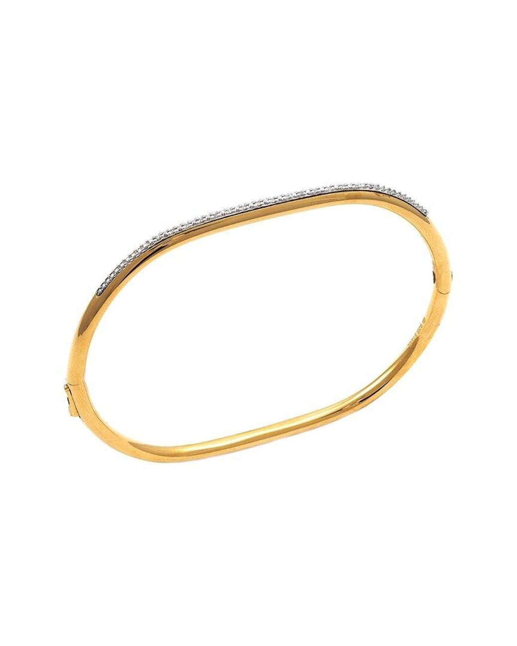 Diamond Select Cuts Metallic Stainless Steel 0.07 Ct. Tw. Diamond Bangle