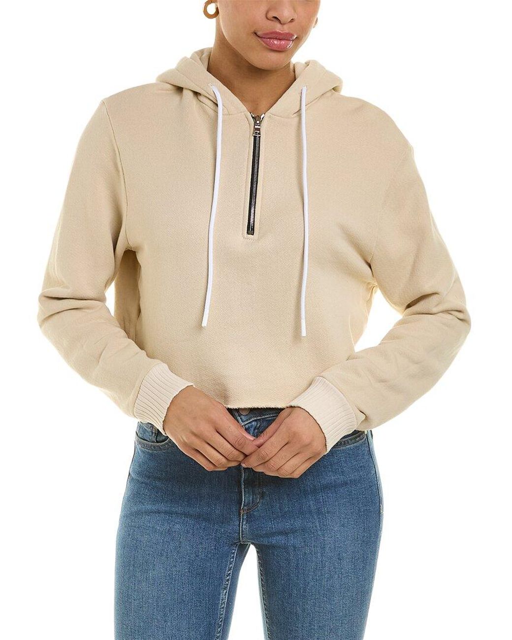 Cotton Citizen Brooklyn Crop Zip Hoodie in Blue | Lyst Canada