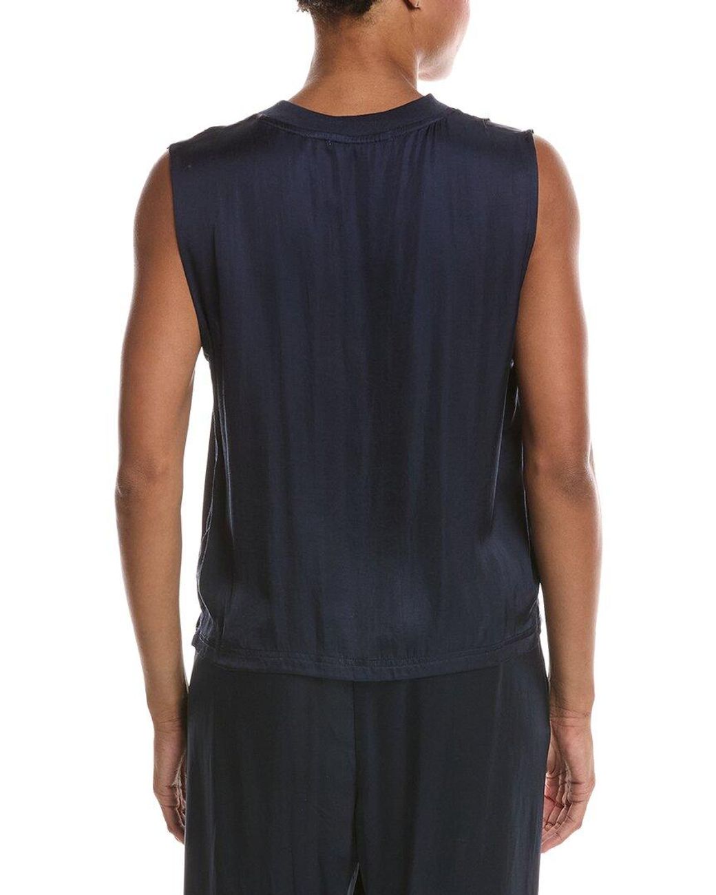 PERFECTWHITETEE Blue Celina Satin Muscle T-Shirt