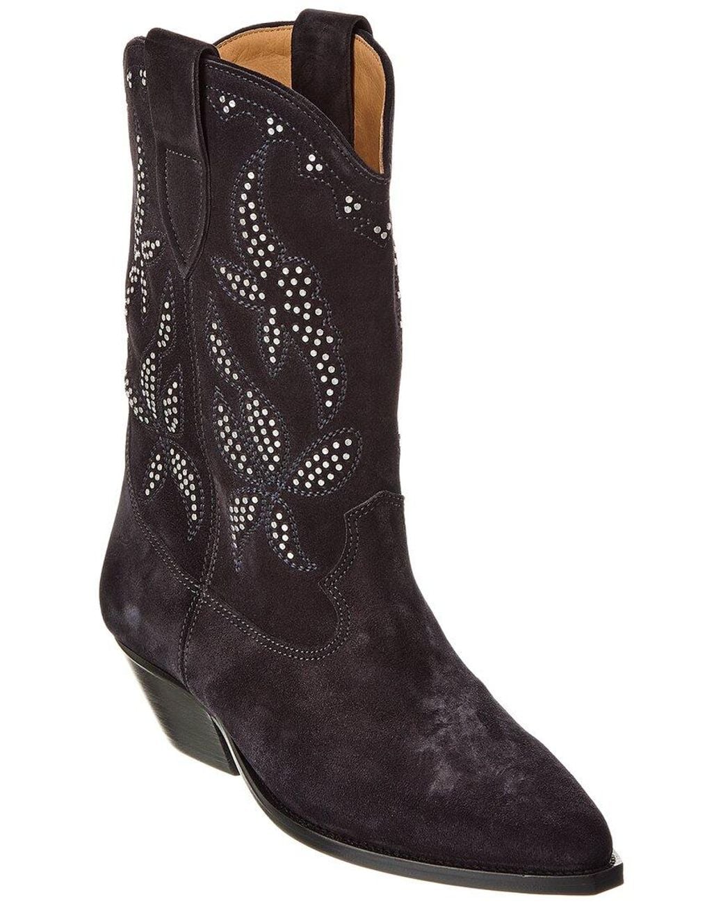 Isabel Marant Black Duerto Suede Cowboy Boot