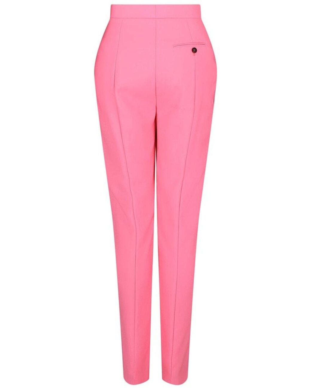 McQueen Pink High-Waisted Wool Cigarette Pant