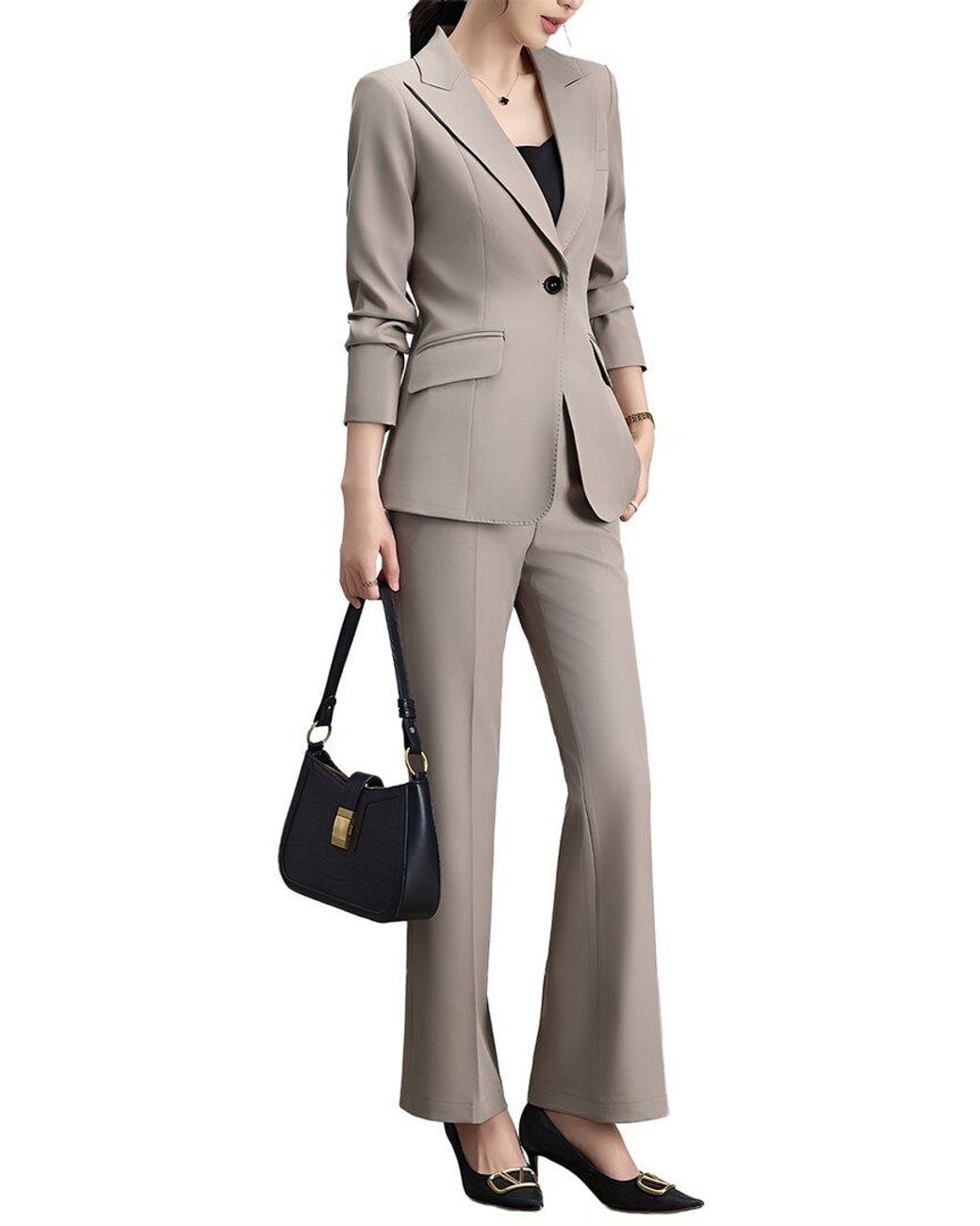 Adelin May White 2Pc Jacket & Pant Set