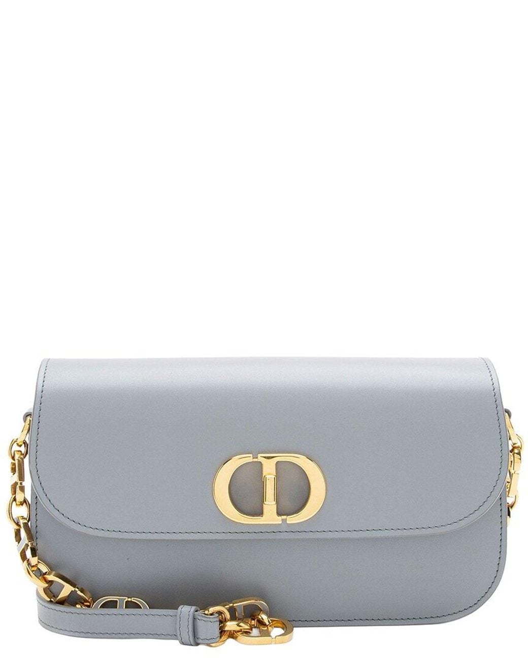 Dior Gray Grey Calfskin 30 Montaigne Avenue Small Shoulder Bag (authentic Pre- Loved)