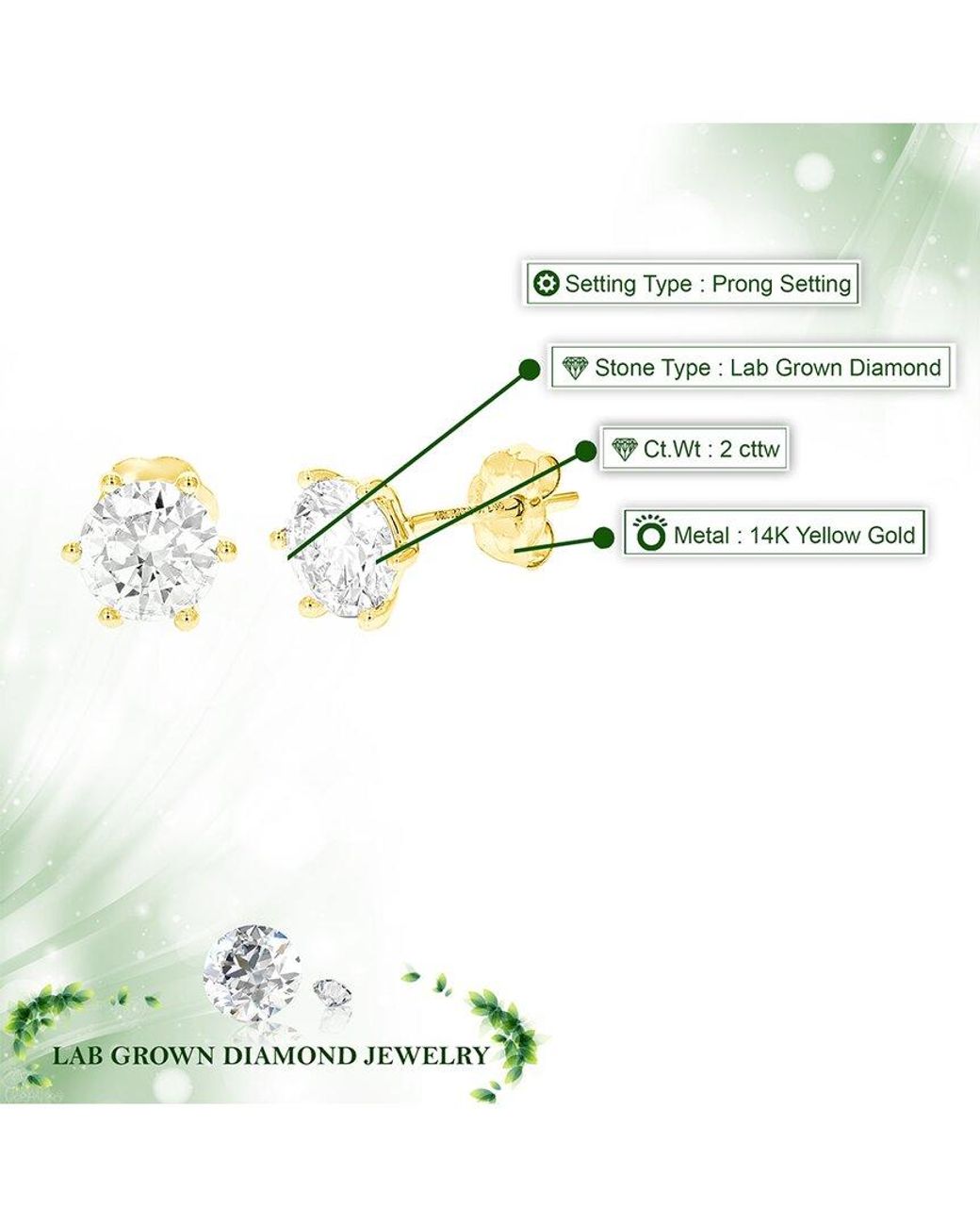 Amairah Metallic 14K 2.00 Ct. Tw. Lab-Grown Diamond Stud Earrings
