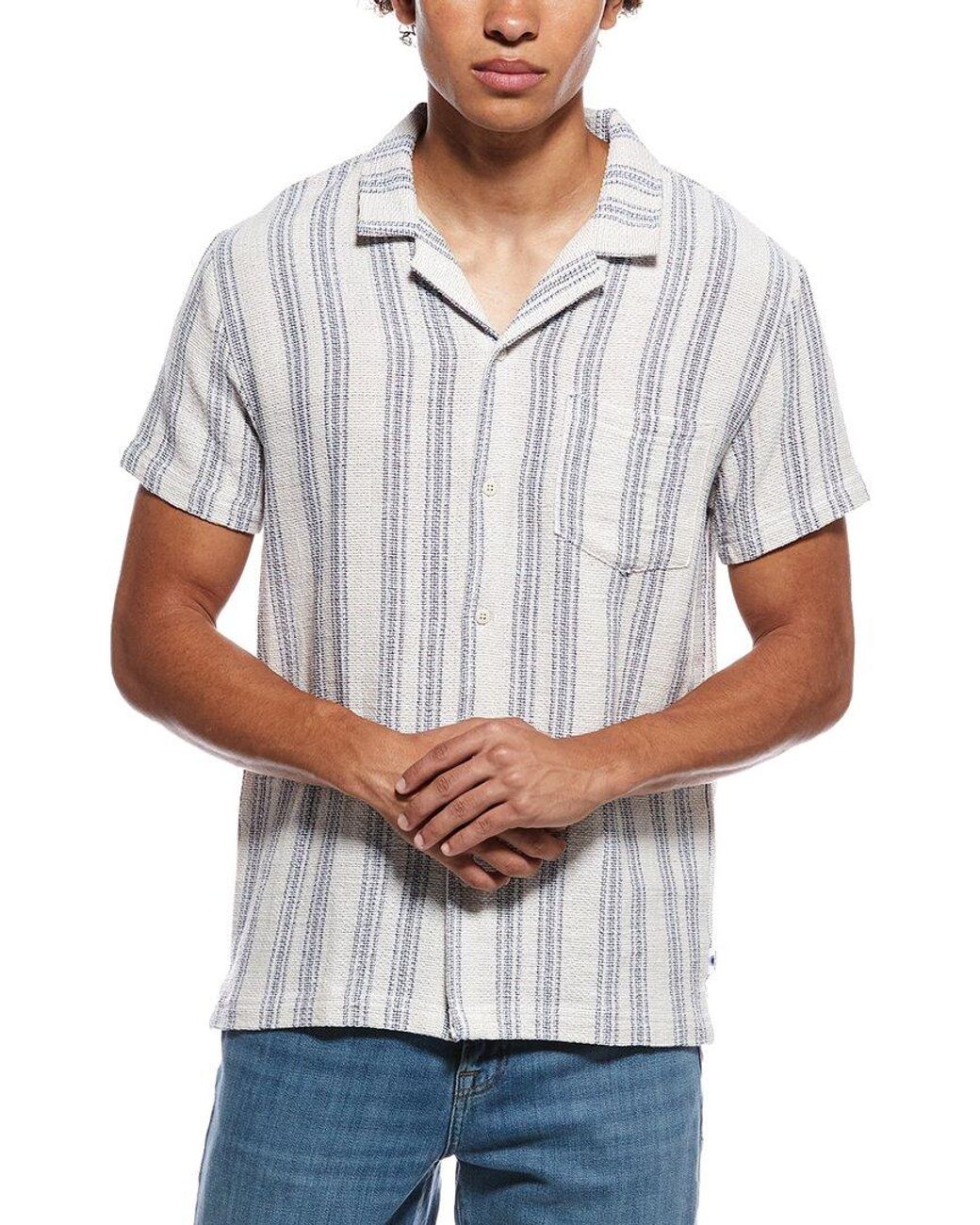Vintage Summer Gray Basketweave Shirt for men