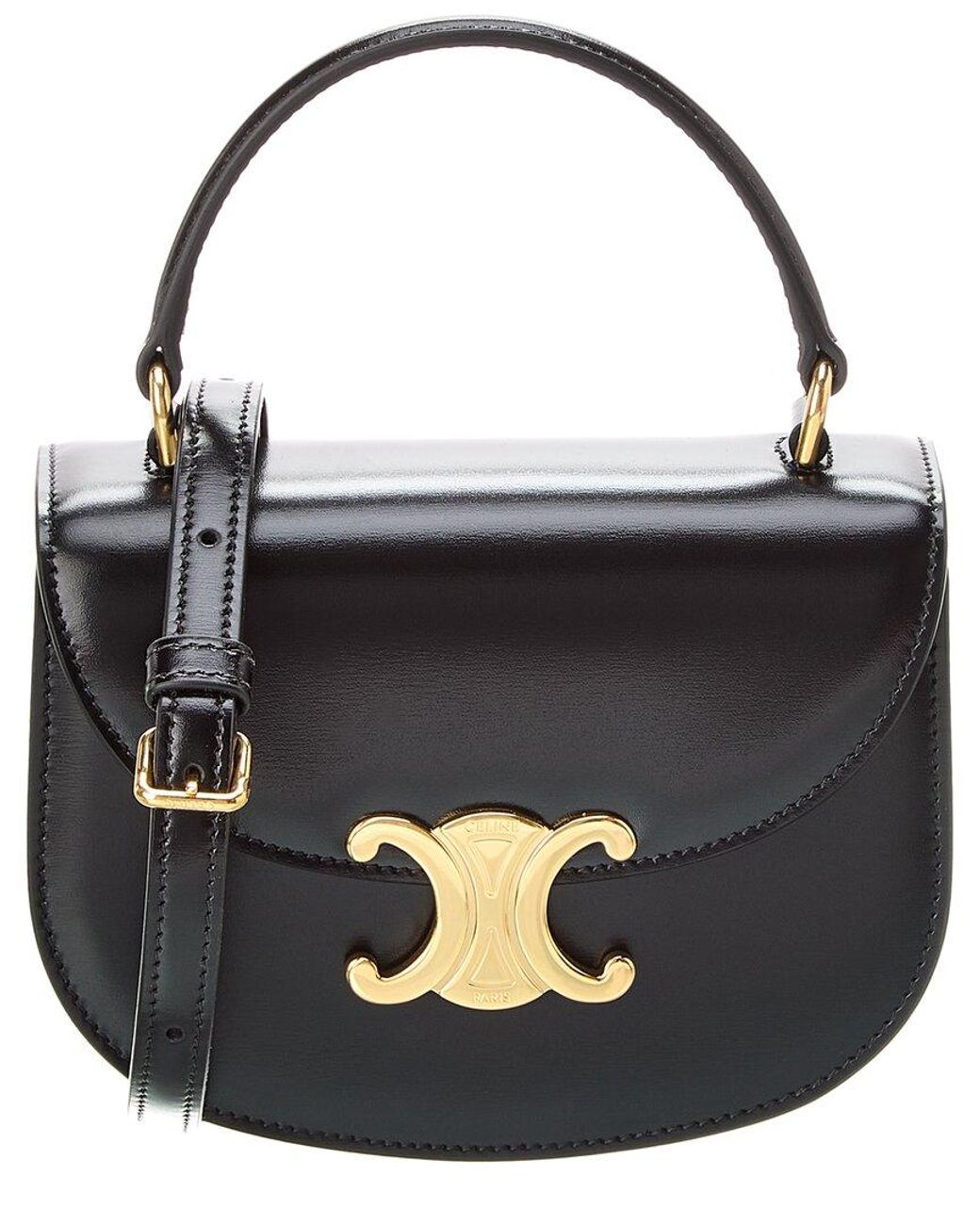 Celine Besace Clea Mini Leather Shoulder Bag in Black | Lyst