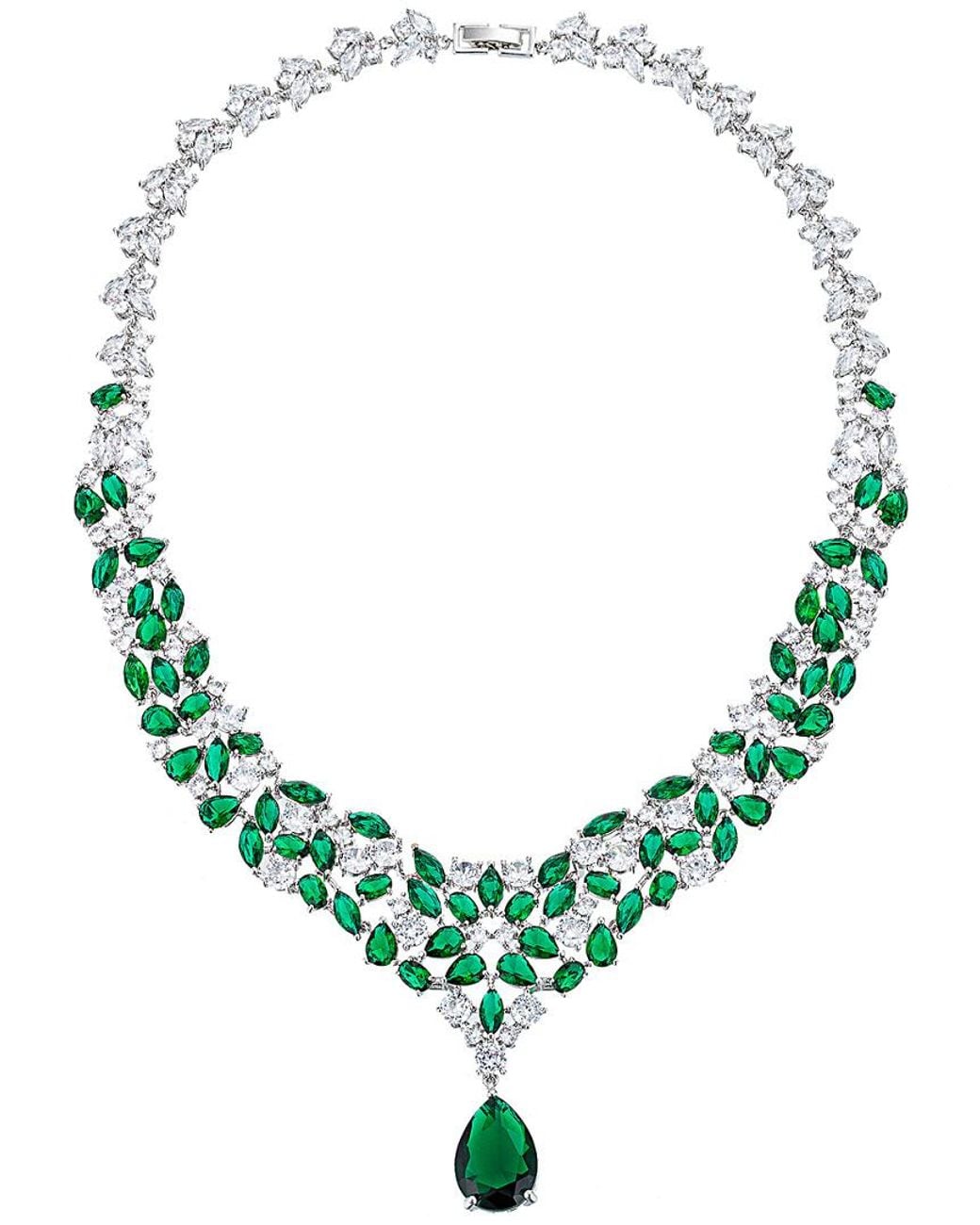 Eye Candy LA Green Luxe Collection Cz Necklace And Earrings Set