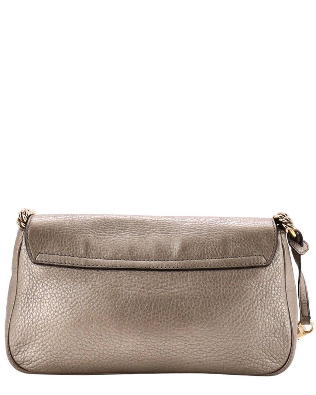 Gucci Gray Sheep Leather Soho Chain Crossbody Medium (Authentic Pre-Loved)