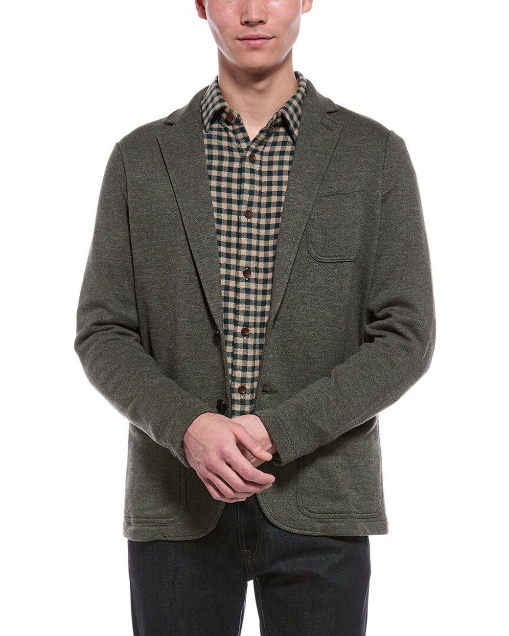 Faherty Brand Gray Inlet Knit Blazer for men