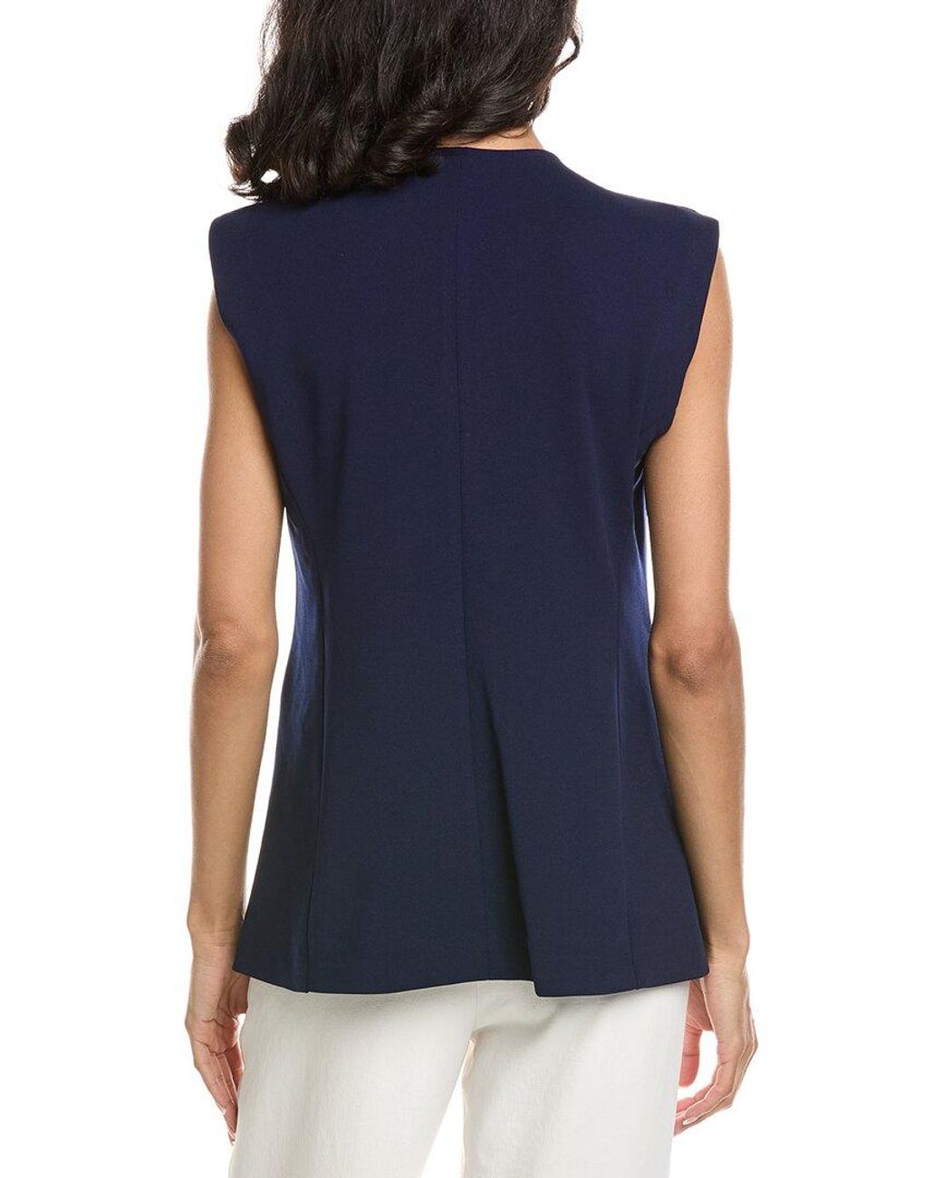 Anne Klein Blue Heavy Cool Crepe Vest